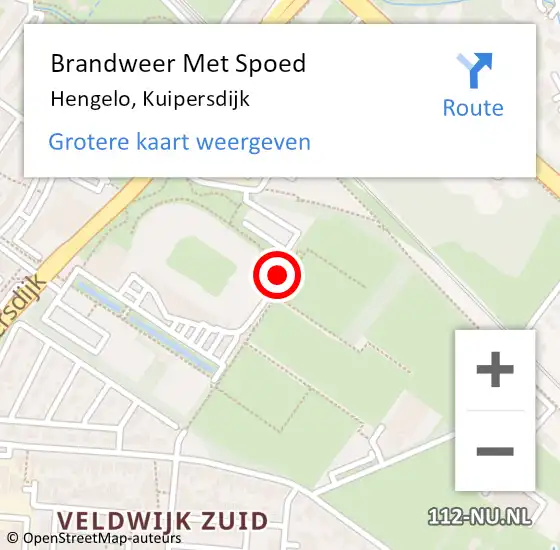 Locatie op kaart van de 112 melding: Brandweer Met Spoed Naar Hengelo, Kuipersdijk op 13 oktober 2024 12:28