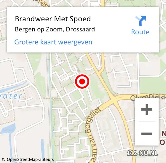 Locatie op kaart van de 112 melding: Brandweer Met Spoed Naar Bergen op Zoom, Drossaard op 13 oktober 2024 12:56