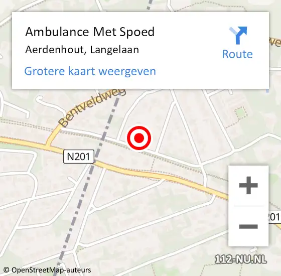 Locatie op kaart van de 112 melding: Ambulance Met Spoed Naar Aerdenhout, Langelaan op 13 oktober 2024 13:09