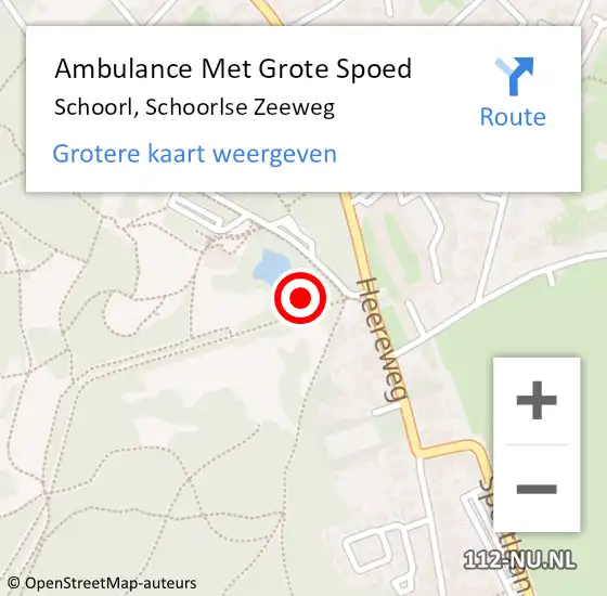 Locatie op kaart van de 112 melding: Ambulance Met Grote Spoed Naar Schoorl, Schoorlse Zeeweg op 13 oktober 2024 13:13