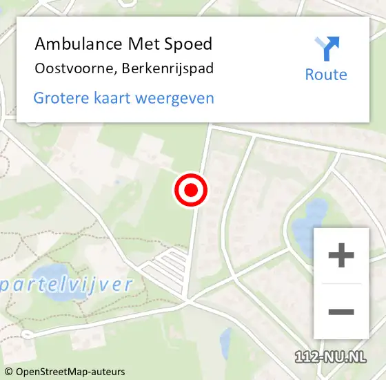 Locatie op kaart van de 112 melding: Ambulance Met Spoed Naar Oostvoorne, Berkenrijspad op 13 oktober 2024 13:14