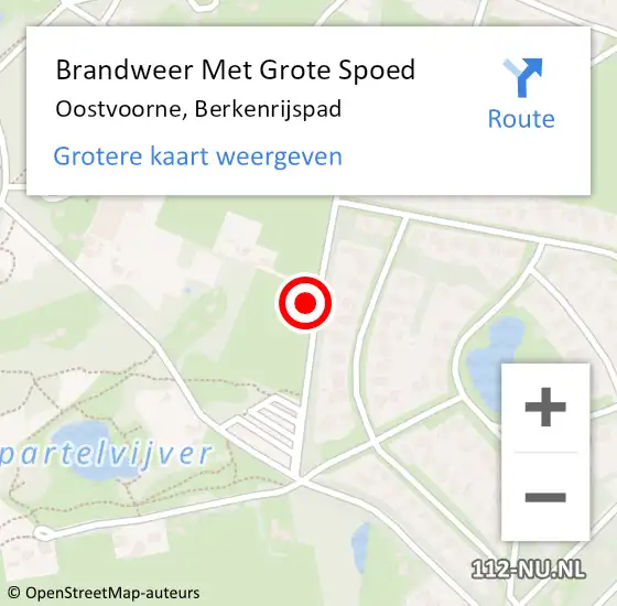 Locatie op kaart van de 112 melding: Brandweer Met Grote Spoed Naar Oostvoorne, Berkenrijspad op 13 oktober 2024 13:15