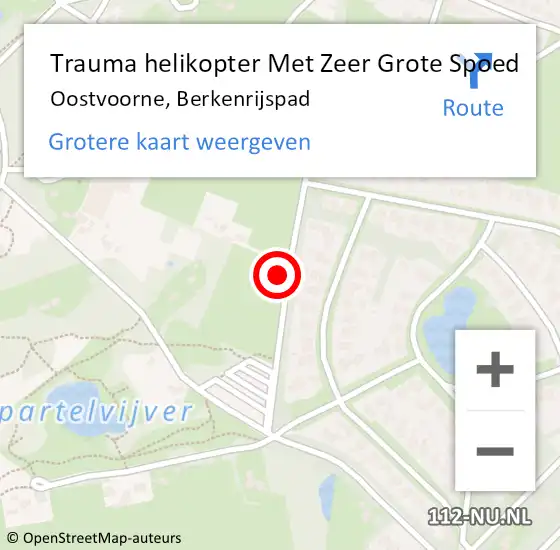 Locatie op kaart van de 112 melding: Trauma helikopter Met Zeer Grote Spoed Naar Oostvoorne, Berkenrijspad op 13 oktober 2024 13:15