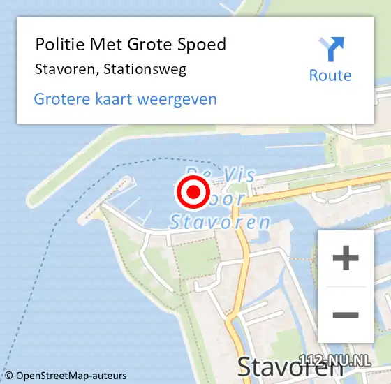 Locatie op kaart van de 112 melding: Politie Met Grote Spoed Naar Stavoren, Stationsweg op 13 oktober 2024 13:47