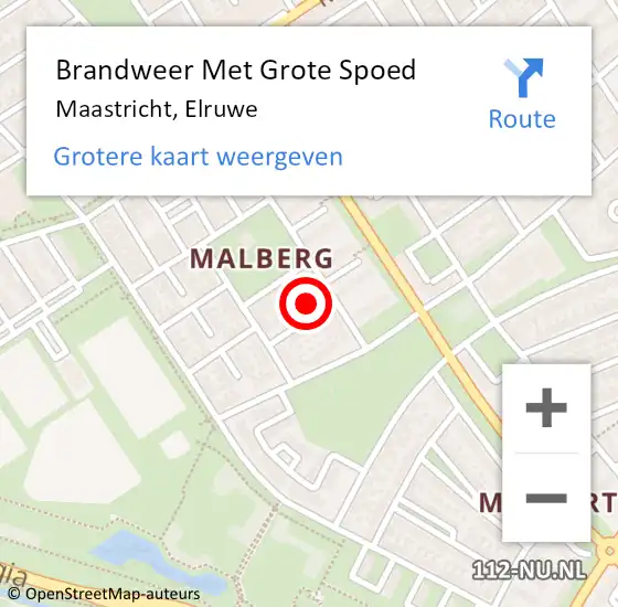 Locatie op kaart van de 112 melding: Brandweer Met Grote Spoed Naar Maastricht, Elruwe op 13 oktober 2024 13:59