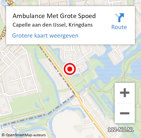 Locatie op kaart van de 112 melding: Ambulance Met Grote Spoed Naar Capelle aan den IJssel, Kringdans op 13 oktober 2024 14:06