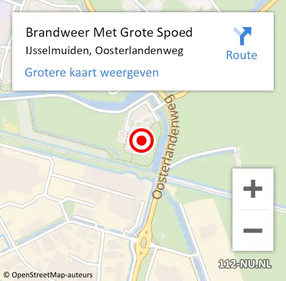 Locatie op kaart van de 112 melding: Brandweer Met Grote Spoed Naar IJsselmuiden, Oosterlandenweg op 13 oktober 2024 14:31