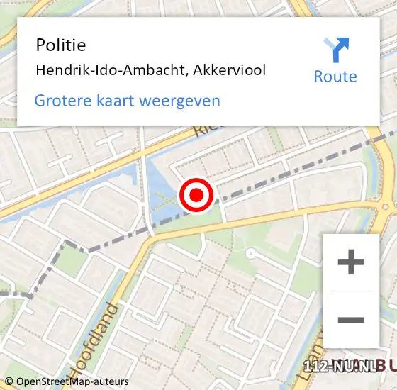 Locatie op kaart van de 112 melding: Politie Hendrik-Ido-Ambacht, Akkerviool op 13 oktober 2024 14:58