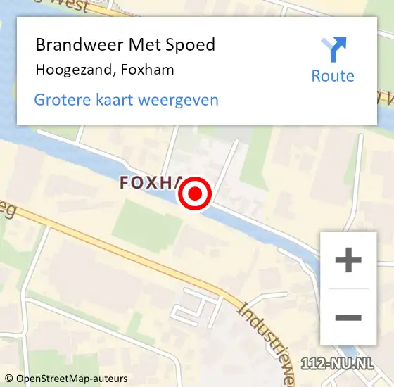 Locatie op kaart van de 112 melding: Brandweer Met Spoed Naar Hoogezand, Foxham op 13 oktober 2024 15:15