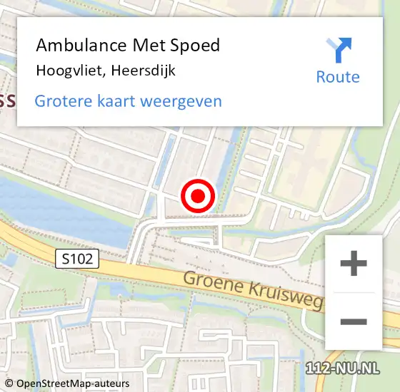 Locatie op kaart van de 112 melding: Ambulance Met Spoed Naar Hoogvliet, Heersdijk op 13 oktober 2024 15:20