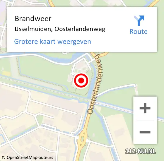 Locatie op kaart van de 112 melding: Brandweer IJsselmuiden, Oosterlandenweg op 13 oktober 2024 15:31