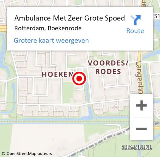 Locatie op kaart van de 112 melding: Ambulance Met Zeer Grote Spoed Naar Rotterdam, Boekenrode op 13 oktober 2024 15:45