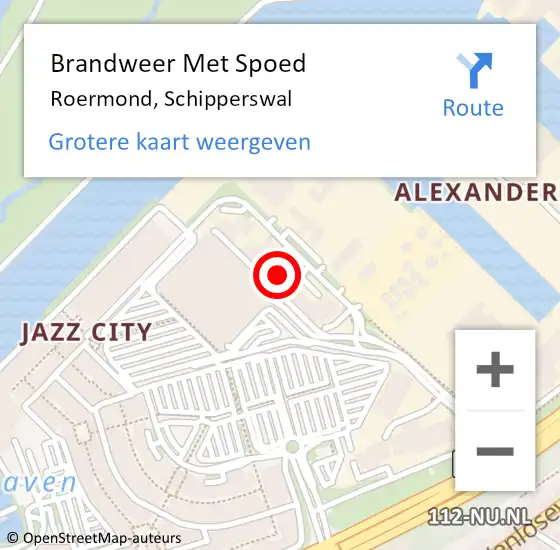 Locatie op kaart van de 112 melding: Brandweer Met Spoed Naar Roermond, Schipperswal op 13 oktober 2024 16:05