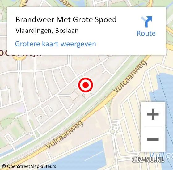 Locatie op kaart van de 112 melding: Brandweer Met Grote Spoed Naar Vlaardingen, Boslaan op 13 oktober 2024 16:09