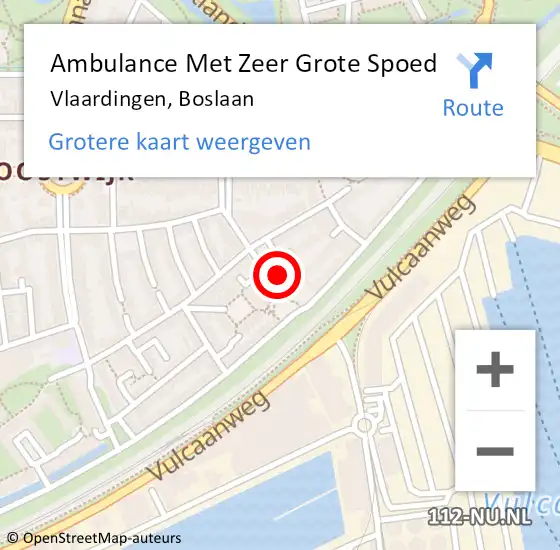 Locatie op kaart van de 112 melding: Ambulance Met Zeer Grote Spoed Naar Vlaardingen, Boslaan op 13 oktober 2024 16:11