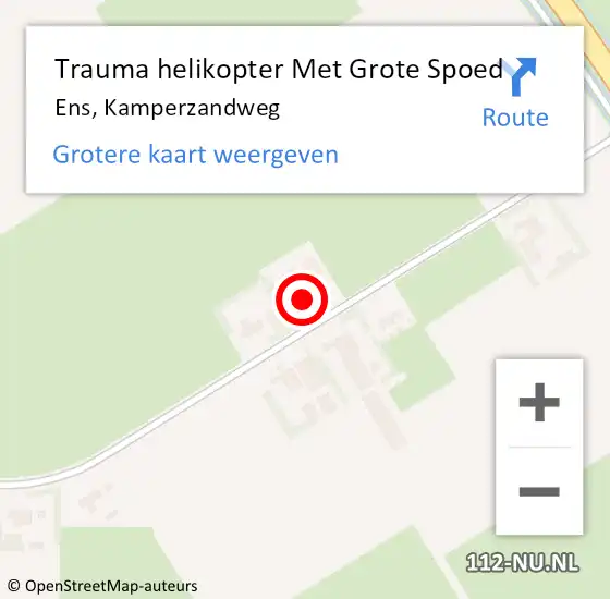 Locatie op kaart van de 112 melding: Trauma helikopter Met Grote Spoed Naar Ens, Kamperzandweg op 13 oktober 2024 16:53