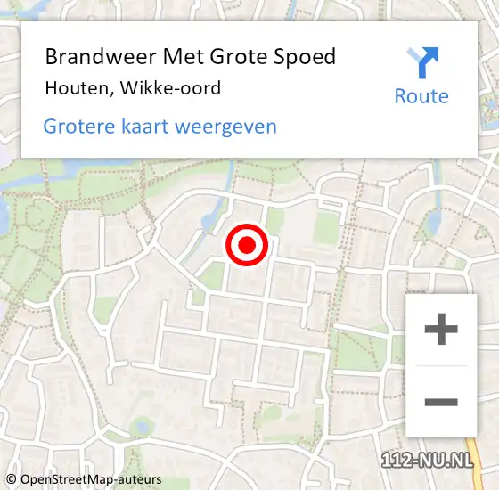 Locatie op kaart van de 112 melding: Brandweer Met Grote Spoed Naar Houten, Wikke-oord op 13 oktober 2024 17:34