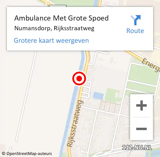 Locatie op kaart van de 112 melding: Ambulance Met Grote Spoed Naar Numansdorp, Rijksstraatweg op 13 oktober 2024 17:36