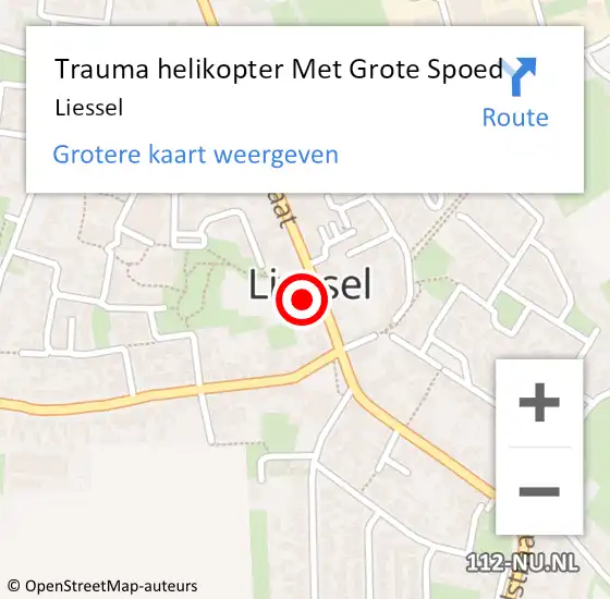 Locatie op kaart van de 112 melding: Trauma helikopter Met Grote Spoed Naar Liessel op 13 oktober 2024 18:36