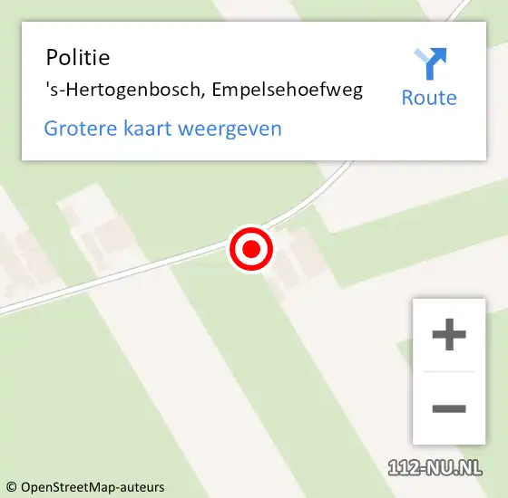 Locatie op kaart van de 112 melding: Politie 's-Hertogenbosch, Empelsehoefweg op 13 oktober 2024 21:24