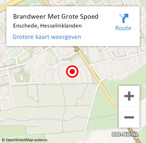 Locatie op kaart van de 112 melding: Brandweer Met Grote Spoed Naar Enschede, Hesselinklanden op 13 oktober 2024 21:30