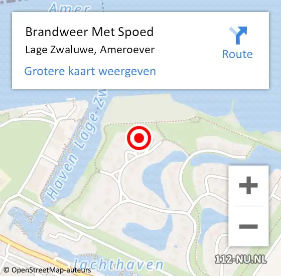 Locatie op kaart van de 112 melding: Brandweer Met Spoed Naar Lage Zwaluwe, Ameroever op 13 oktober 2024 21:42