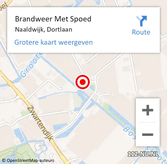 Locatie op kaart van de 112 melding: Brandweer Met Spoed Naar Naaldwijk, Dortlaan op 13 oktober 2024 21:53