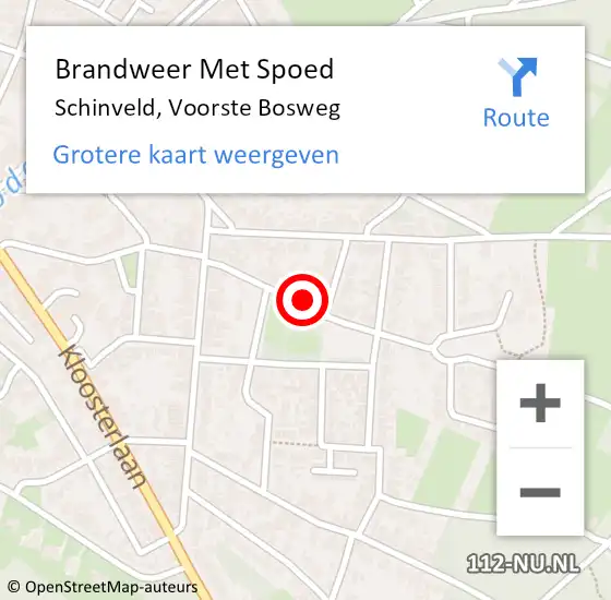 Locatie op kaart van de 112 melding: Brandweer Met Spoed Naar Schinveld, Voorste Bosweg op 13 oktober 2024 22:58