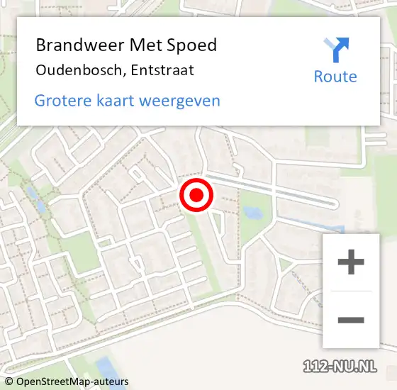 Locatie op kaart van de 112 melding: Brandweer Met Spoed Naar Oudenbosch, Entstraat op 13 oktober 2024 23:35