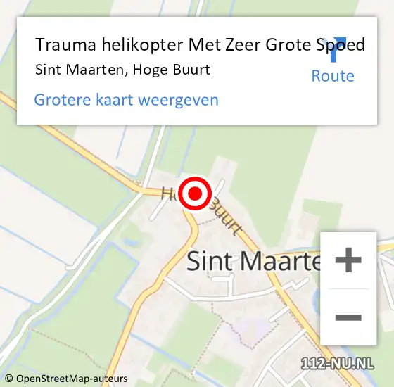 Locatie op kaart van de 112 melding: Trauma helikopter Met Zeer Grote Spoed Naar Sint Maarten, Hoge Buurt op 13 oktober 2024 23:56