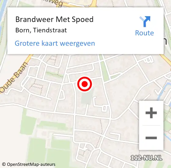 Locatie op kaart van de 112 melding: Brandweer Met Spoed Naar Born, Tiendstraat op 14 oktober 2024 00:10