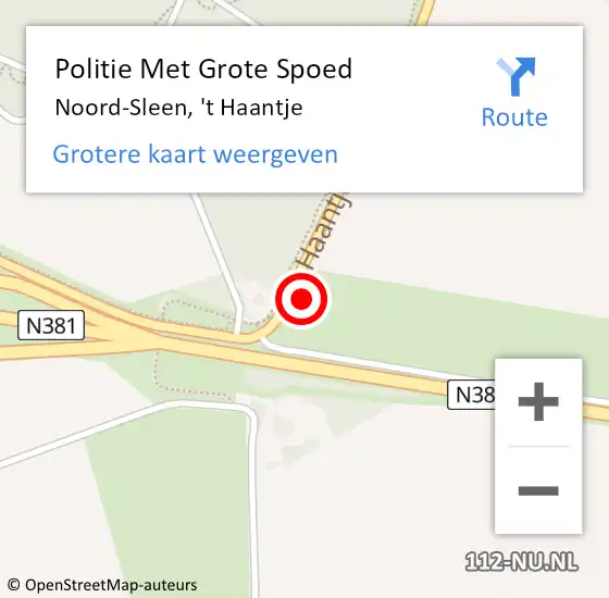 Locatie op kaart van de 112 melding: Politie Met Grote Spoed Naar Noord-Sleen, 't Haantje op 14 oktober 2024 00:20