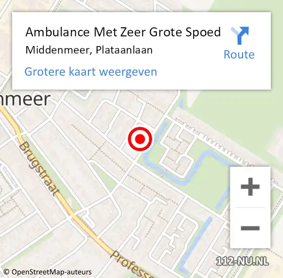 Locatie op kaart van de 112 melding: Ambulance Met Zeer Grote Spoed Naar Middenmeer, Plataanlaan op 14 oktober 2024 00:34