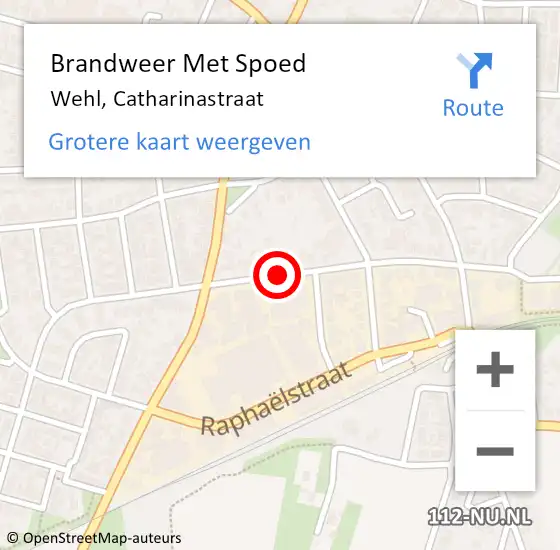 Locatie op kaart van de 112 melding: Brandweer Met Spoed Naar Wehl, Catharinastraat op 14 oktober 2024 03:51