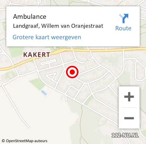 Locatie op kaart van de 112 melding: Ambulance Landgraaf, Willem van Oranjestraat op 23 oktober 2014 11:33