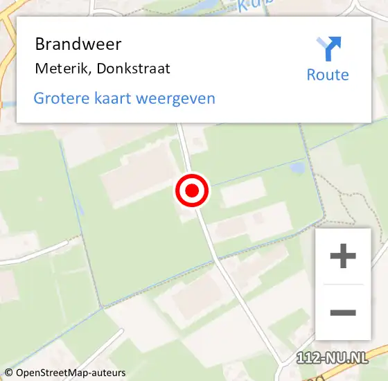 Locatie op kaart van de 112 melding: Brandweer Meterik, Donkstraat op 23 oktober 2014 11:36
