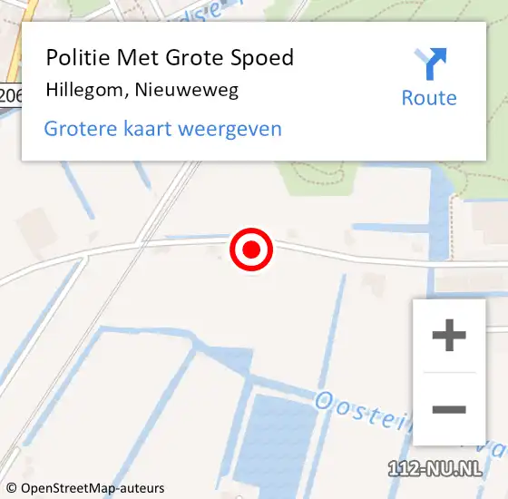 Locatie op kaart van de 112 melding: Politie Met Grote Spoed Naar Hillegom, Nieuweweg op 14 oktober 2024 07:09