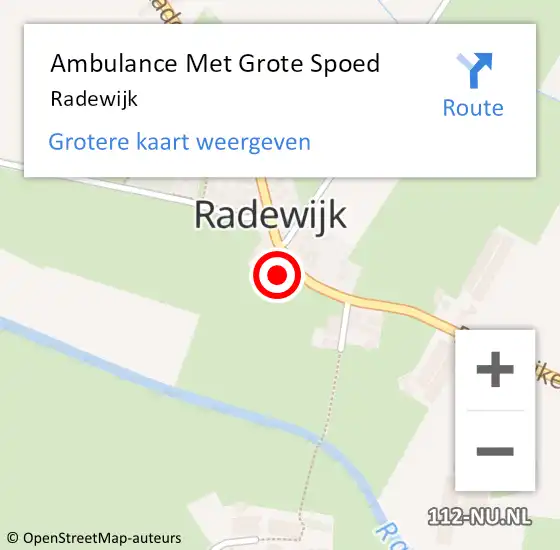 Locatie op kaart van de 112 melding: Ambulance Met Grote Spoed Naar Radewijk op 14 oktober 2024 07:55