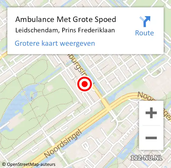 Locatie op kaart van de 112 melding: Ambulance Met Grote Spoed Naar Leidschendam, Prins Frederiklaan op 14 oktober 2024 08:03