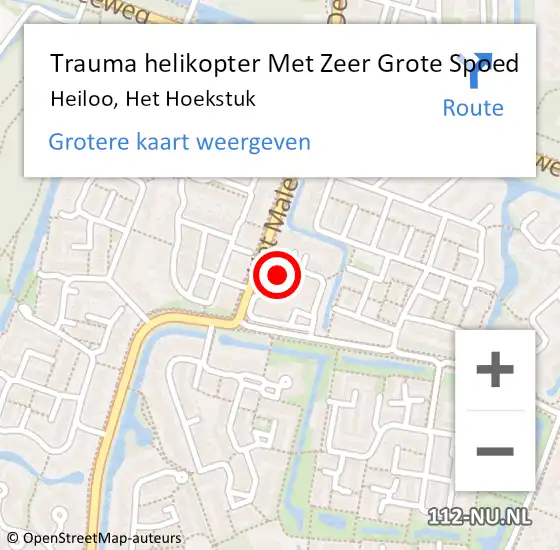 Locatie op kaart van de 112 melding: Trauma helikopter Met Zeer Grote Spoed Naar Heiloo, Het Hoekstuk op 14 oktober 2024 09:01