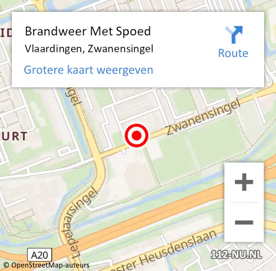 Locatie op kaart van de 112 melding: Brandweer Met Spoed Naar Vlaardingen, Zwanensingel op 14 oktober 2024 09:20