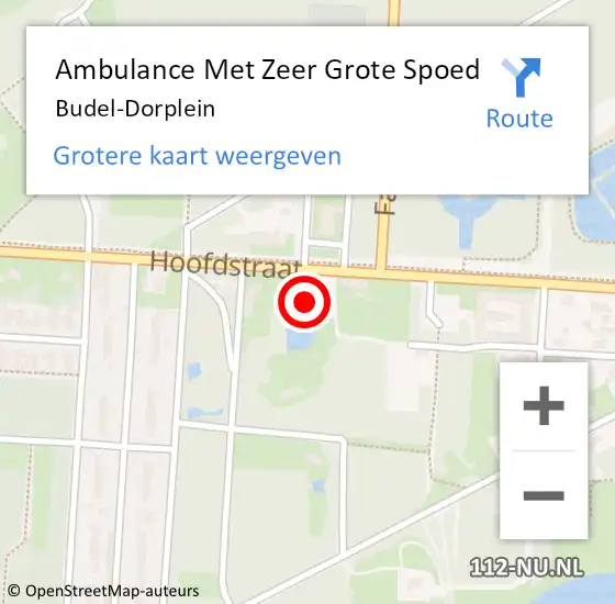 Locatie op kaart van de 112 melding: Ambulance Met Zeer Grote Spoed Naar Budel-Dorplein op 14 oktober 2024 09:29