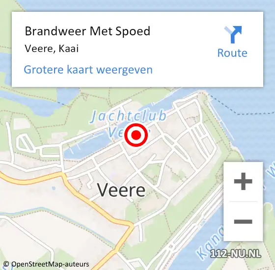 Locatie op kaart van de 112 melding: Brandweer Met Spoed Naar Veere, Kaai op 14 oktober 2024 09:57