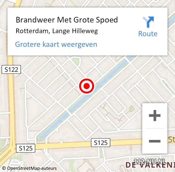 Locatie op kaart van de 112 melding: Brandweer Met Grote Spoed Naar Rotterdam, Lange Hilleweg op 14 oktober 2024 10:08