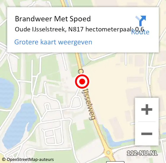 Locatie op kaart van de 112 melding: Brandweer Met Spoed Naar Oude IJsselstreek, N817 hectometerpaal: 0,6 op 14 oktober 2024 10:17