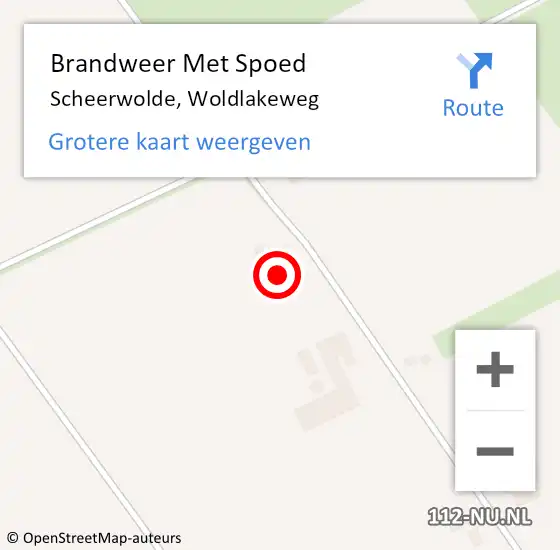 Locatie op kaart van de 112 melding: Brandweer Met Spoed Naar Scheerwolde, Woldlakeweg op 14 oktober 2024 11:30