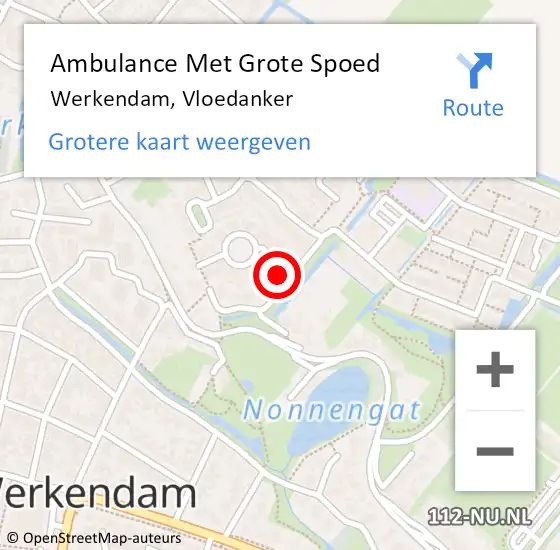 Locatie op kaart van de 112 melding: Ambulance Met Grote Spoed Naar Werkendam, Vloedanker op 14 oktober 2024 11:39