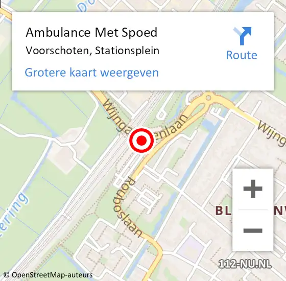 Locatie op kaart van de 112 melding: Ambulance Met Spoed Naar Voorschoten, Stationsplein op 14 oktober 2024 11:56