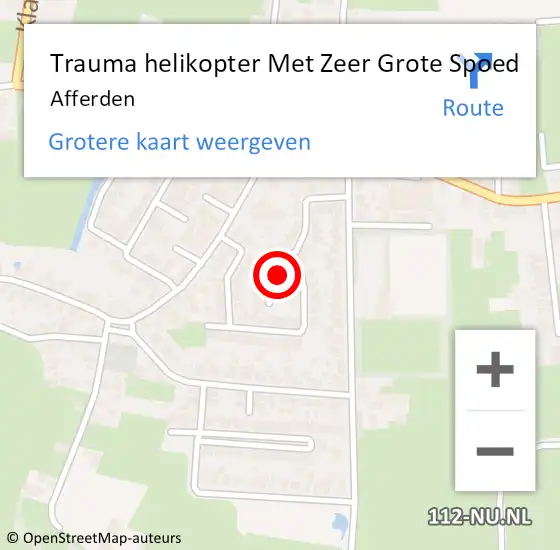 Locatie op kaart van de 112 melding: Trauma helikopter Met Zeer Grote Spoed Naar Afferden op 14 oktober 2024 12:02