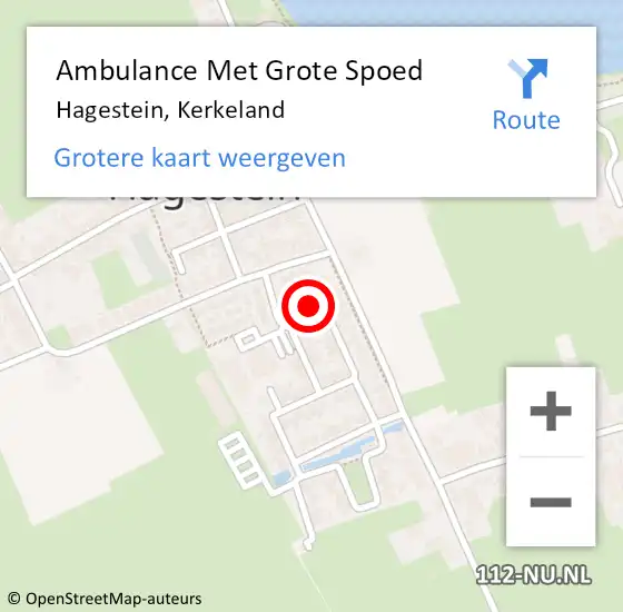 Locatie op kaart van de 112 melding: Ambulance Met Grote Spoed Naar Hagestein, Kerkeland op 23 oktober 2014 12:10